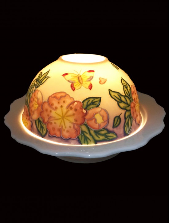 Hand paint Flower Dome Light with LED base